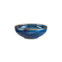 Miska 18 cm DEEP BLUE marki Verlo. Ceramiczna salaterka o głębokim, niebieskim odcieniu z charakterystycznym, brązowym wykończeniem krawędzi i błyszczącą