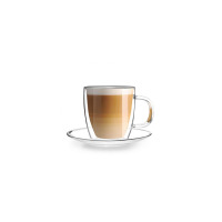 Szklanki z podwójną ścianką 250 ml ze spodkiem / 2 szt. - AMO (7565)