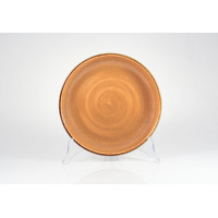Płytka miska Jersey orange marki Fine Dine o średnicy 23,5 cm. Ceramiczne naczynie w odcieniu ciepłego pomarańczu z subtelnym, spiralnym wzorem na dnie.