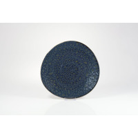 Talerz płytki 21 cm Jersey blue marki Fine Dine o okrągłym kształcie. Ceramiczne naczynie w odcieniach głębokiego granatu z nakrapianą, nieregularną teksturą.