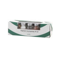 Stojak z przyprawami / 10 szt. - NATURALNY ze srebrną nakrętką (3068301001)