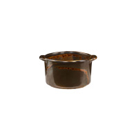 Ramekin Verlo FIRE o średnicy 9,5 cm w kolorze głębokiego brązu z charakterystycznymi, miedzianymi przetarciami na krawędziach. Ceramiczna salaterka z
