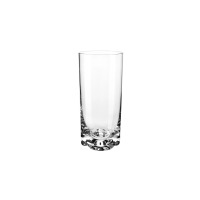 Wysoka szklanka do drinków Mixology 350 ml od Krosno Glass S.A. o przezroczystym szkle i charakterystycznym, ozdobnie profilowanym, grubym dnie. Widok z przodu.