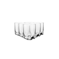 Zestaw sześciu szklanek niskich Mixology 280 ml marki Krosno Glass S.A. Przezroczyste naczynia o nowoczesnym designie z charakterystycznym, falistym dnem.