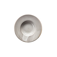 Talerz głęboki do pasty Verlo Wikle o średnicy 28,5 cm. Ceramiczne naczynie w odcieniach szarości z delikatnym, marmurkowym wzorem i subtelną, rustykalną
