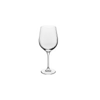 Kieliszek do wina Harmony Lumi marki Krosno Glass o pojemności 530 ml. Przezroczyste szkło o eleganckim, pionowo żłobionym wzorze na czaszy, widoczne na wprost.