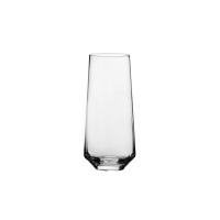 Przezroczysta szklanka do drinków Shake N°5 GIN&TONIC marki Krosno Glass o nowoczesnym, zwężanym ku górze kształcie, ukazana na białym tle.