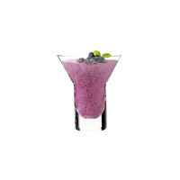 Fioletowe smoothie z borówkami w szklance do drinków Shake N°2 BREAKFAST MARTINI marki Krosno Glass S.A. o charakterystycznym, nowoczesnym kształcie.