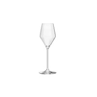 Elegancki kieliszek do szampana RAY marki Krosno Glass o pojemności 175 ml. Przezroczyste szkło o geometrycznym, zwężającym się ku górze kształcie na smukłej