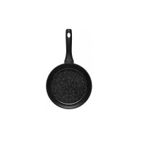 Patelnia głęboka 24 cm Gerlach GRANITEX z nieprzywierającą powłoką o nakrapianej, granitowej teksturze w kolorze czarnym oraz ergonomicznym uchwytem z logo