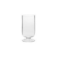 Przezroczysty szklany świecznik na nodze marki Krosno Glass S.A. o wysokości 30 cm. Eleganckie naczynie o cylindrycznym kształcie na stabilnej, okrągłej