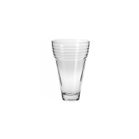 Wazon ryflowany Krosno Glass o wysokości 25 cm wykonany z przezroczystego szkła. Naczynie o stożkowym kształcie z charakterystycznymi poziomymi żłobieniami u