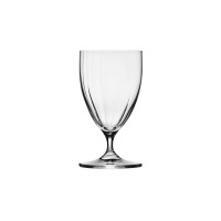 Przezroczysty kieliszek do wina Prima Lumi marki Krosno Glass o pojemności 360 ml. Smukła czasza z pionowymi żłobieniami osadzona na krótkiej nóżce i stabilnej