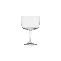 Pucharek do deserów Roma marki Krosno Glass o pojemności 570 ml. Eleganckie, przezroczyste szkło na smukłej nóżce, widok z przodu na tle białym.