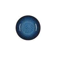 Talerz głęboki 22 cm STONEWARE S006T COSMOS marki Lubiana. Okrągłe naczynie z kamionki o intensywnym, niebieskim wybarwieniu z cieniowanym, ciemnym brzegiem i