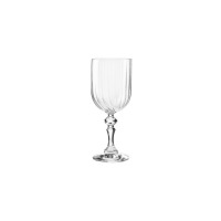 Kieliszek do wina Paris marki Krosno Glass o pojemności 300 ml. Przezroczyste szkło z pionowymi żłobieniami, osadzone na ozdobnej, fasetowanej nóżce z szeroką