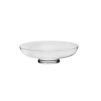 Patera na owoce Krosno Glass o średnicy 30 cm w kolorze mlecznym. Szklane naczynie o minimalistycznym designie, osadzone na stabilnej, okrągłej podstawie.