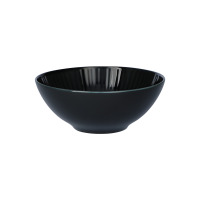 Okrągła salaterka Chodzież GL09 Dalia z czarnego szkliwa o średnicy 17 cm. Eleganckie naczynie o gładkiej, błyszczącej powierzchni i minimalistycznym designie.