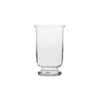 Szklany świecznik na nodze Krosno Glass o wysokości 29 cm. Klasyczny, przezroczysty wazon o kielichowym kształcie na stabilnej podstawie, widok na wprost.