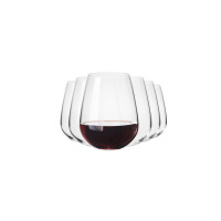 Zestaw sześciu szklanek do wina DIVINE marki Krosno Glass o pojemności 500 ml. Przezroczyste szkło o minimalistycznym kształcie, jedna szklanka wypełniona