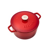 Garnek żeliwny 3,0 l - NATUR IRON / czerwony gradient