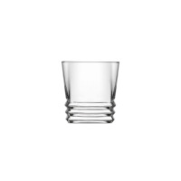 Szklanka do whisky LAV Elegan o pojemności 315 ml. Przezroczyste szkło o nowoczesnym designie z charakterystycznymi, poziomymi żłobieniami w dolnej części.