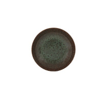 Talerz głęboki 22,3 cm STONEWARE S010T Jade Daisy marki Lubiana o okrągłym kształcie, z dekoracyjnym żłobkowanym brzegiem w kolorze brązu i nakrapianym