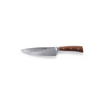 Nóż szefa kuchni Skottsberg 15 cm z ostrą stalową głownią i ergonomiczną drewnianą rękojeścią z trzema nitami. Widoczne logo marki oraz napis 4116 Japanese