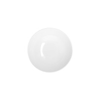 Biała salaterka Chodzież Dalia o średnicy 26 cm. Naczynie z subtelnym, żłobkowanym wzorem na krawędziach, widok z góry na gładką, porcelanową powierzchnię.