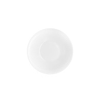 Biały talerz głęboki Dalia C001 marki Chodzież o średnicy 21,5 cm. Naczynie o klasycznym, okrągłym kształcie z delikatnym, żłobkowanym wzorem na szerokim