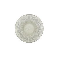 Talerz głęboki do pasty Lubiana STONEWARE S009T Meteor o średnicy 30,5 cm. Jasne naczynie z kamionki z gęstym, promienistym żłobkowaniem i nakrapianym wzorem.