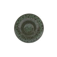 Talerz głęboki do pasty Lubiana STONEWARE S010T Jade o średnicy 30,5 cm. Ceramiczne naczynie w odcieniach zieleni z ciemnymi, nakrapianymi wzorami i widoczną
