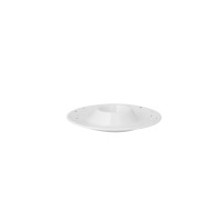 Biała porcelanowa podstawka na jajko z zestawu naczyń dla dzieci W051 Myszka marki Ćmielów, ozdobiona delikatnym wzorem w drobne kropki, ujęta z profilu.