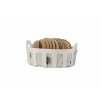 Kosz na pieczywo z bawełnianym wkładem 24 cm - Biały (29866)