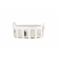 Kosz na pieczywo z bawełnianym wkładem 24 cm - Biały (29866)