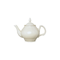 Kremowy czajnik porcelanowy Bernadotte Ivory Gold marki Thun o pojemności 1,20 l. Klasyczny imbryk z delikatnym reliefem, złotym zdobieniem i eleganckim