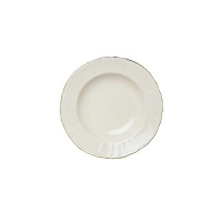 Talerz głęboki 23 cm Bernadotte Ivory Gold marki Thun w kolorze kości słoniowej. Klasyczna porcelana z delikatnym reliefem na obrzeżach i złotym wykończeniem