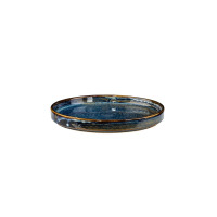 Talerz płytki 30 cm DEEP BLUE marki Verlo o okrągłym kształcie. Ceramiczne naczynie z wysokim rantem, wyróżniające się głębokim, niebieskim szkliwem z