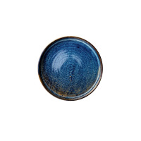 Talerz płytki 30 cm DEEP BLUE marki Verlo o okrągłym kształcie. Ceramiczne naczynie w odcieniach głębokiego błękitu z ciemniejszymi, nakrapianymi akcentami i