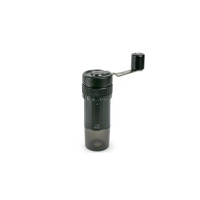 Ręczny młynek do kawy Peugeot Presto U-Select 17 cm w kolorze czarnym. Urządzenie z przezroczystym zbiornikiem, metalową korbką i czytelną podziałką mielenia.