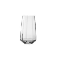 Szklanka wysoka Celebration UNIQUE marki Krosno Glass o pojemności 450 ml. Przezroczyste szkło o geometrycznym, fasetowanym kształcie z grubym, profilowanym