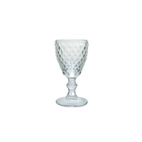 Kieliszek 200 ml DIAMOND marki Amefa z przezroczystego szkła. Naczynie o eleganckim, geometrycznym wzorze w romby, osadzone na ozdobnej nóżce z okrągłą