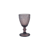 Fioletowy kieliszek Amefa Diamond o pojemności 200 ml z ozdobnym, diamentowym tłoczeniem na czaszy oraz elegancką, żłobioną stopką, ukazany na białym tle.