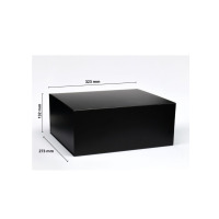 Czarne, matowe pudełko prezentowe na komplet do whisky 1+2 Royal marki Glasmark. Widok z perspektywy, wymiary: 323 mm szerokości, 132 mm wysokości, 273 mm