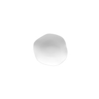 Biała salaterka 18 cm z serii STONE AGE marki Lubiana o nieregularnym, organicznym kształcie. Widok z góry na gładką, minimalistyczną powierzchnię naczynia.