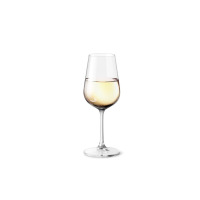 Kieliszek do wina białego Bonita marki Bohemia o pojemności 360 ml. Eleganckie, przezroczyste szkło o smukłej czaszy wypełnionej białym winem na cienkiej nóżce.