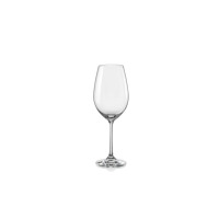 Kieliszek do wina białego Viola marki Bohemia o pojemności 350 ml. Przezroczyste szkło o smukłej czaszy na wysokiej nóżce, widok z przodu na białym tle.