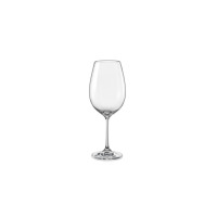 Kieliszek do wody Viola marki Bohemia o pojemności 550 ml. Przezroczyste szkło o klasycznym, eleganckim kształcie na smukłej nóżce, widok na wprost.