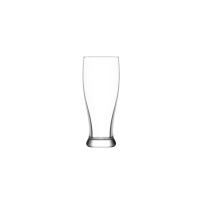 Przezroczysta szklanka do piwa BROTTO marki LAV o pojemności 565 ml. Smukłe, profilowane naczynie z grubym dnem, prezentowane na białym tle w ujęciu frontalnym.