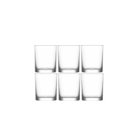 Zestaw sześciu przezroczystych szklanek niskich Liberty marki Lav o pojemności 280 ml. Klasyczne szklane naczynia o prostym, minimalistycznym designie w